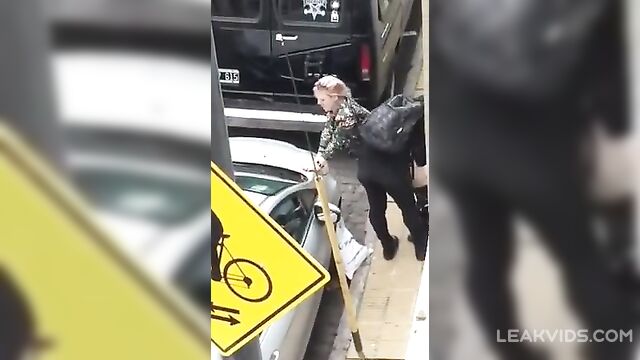 Pretty whore double fucked in the street - 2 image