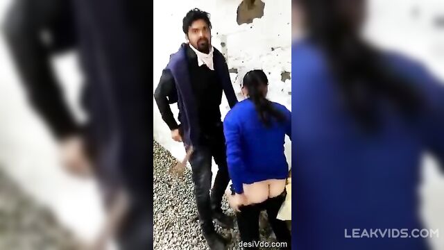 Indian wife caught cheating outdoor with her co worker