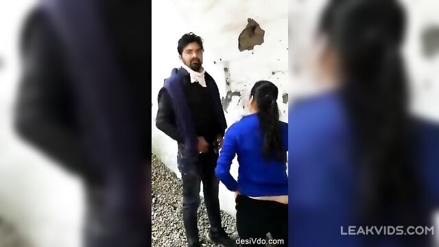 Indian wife caught cheating outdoor with her co worker - 4 image