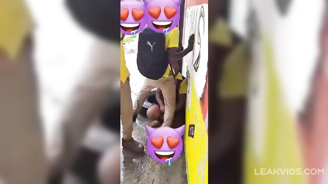 School girl in uniform giving blowjob to her class mate - 1 image