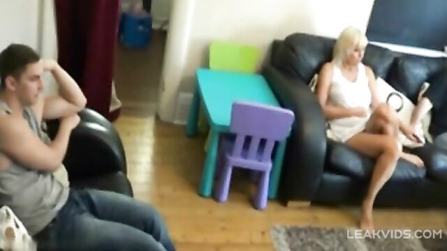 Hot Mom Flashing To Son Infront Of Husband - 1 image