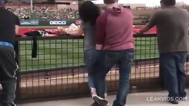 Husband fingering his wife while their son play soccer