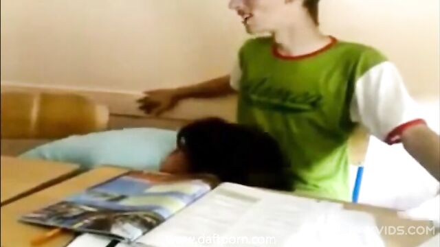 School girl sucking her friend in the classroom video leaked