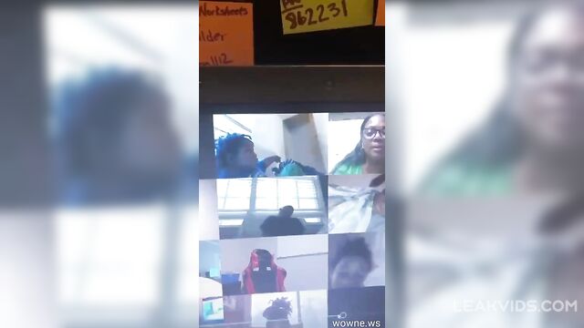 Kid's mom caught naked behind during the zoom meeting funny video - 1 image