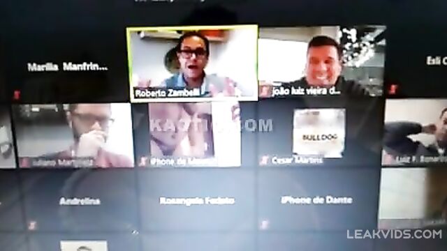 Man remove his pants thinking camera is off in zoom