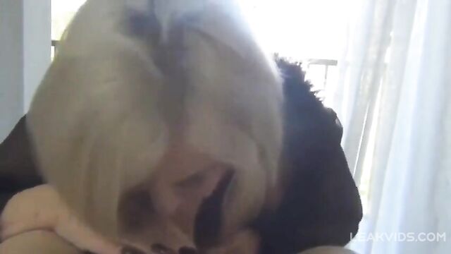 Aunt giving blowjob to her younger nephew - 1 image