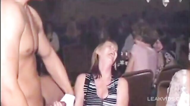 Sexy Moms invited a male stripper to a party funny blowjobs