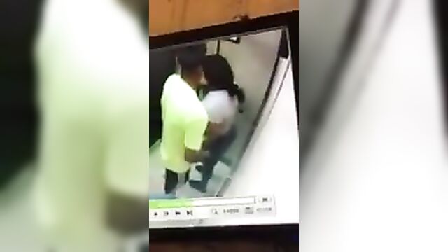 Fucking couple interrupt over and over in elevator leaked video