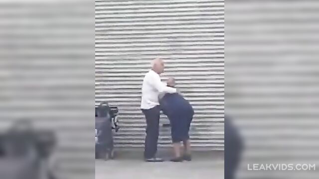 Hot Grandma caught giving a blowjob to grandpa in public