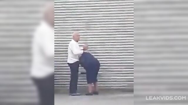 Hot Grandma caught giving a blowjob to grandpa in public - 5 image