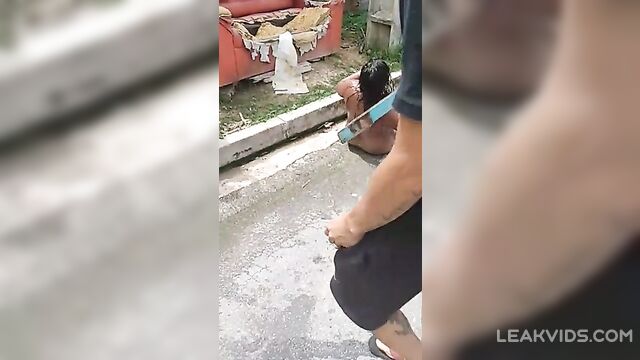 Naked Lady Beaten By Group Of Gangsters In Public Shocking! - 3 image