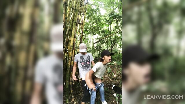 Hot couple having Sex in forest - 4 image
