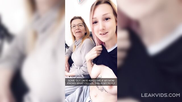 Kinky Mom And Daughter Showing Their Boobs - 5 image