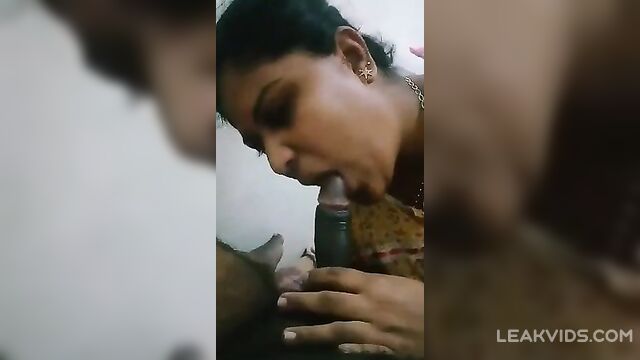 Real indian aunty giving blowjob to her nephew - 2 image