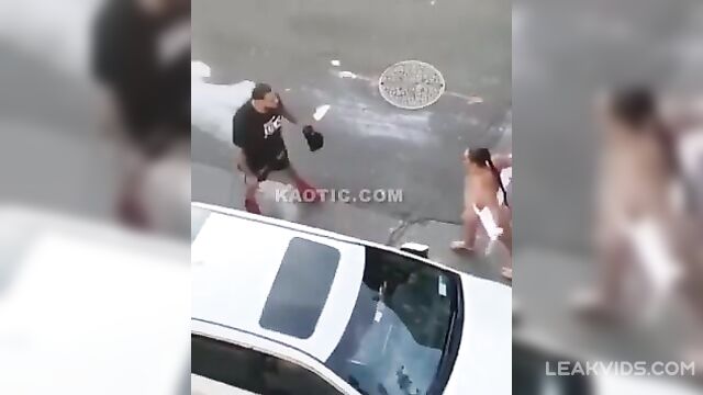Scared Husband denies sex, and Crazy wife chase him naked on road