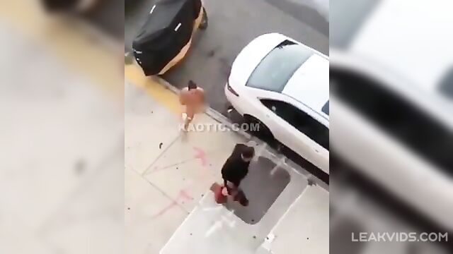Scared Husband denies sex, and Crazy wife chase him naked on road - 5 image