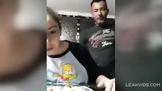 Dad Flash His Daughter's Tits Infront Of Camera