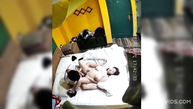 100% real asian MOM & SON Hidden camera leaked hotel sextape - 1 image