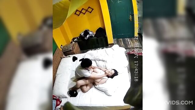 100% real asian MOM & SON Hidden camera leaked hotel sextape - 4 image