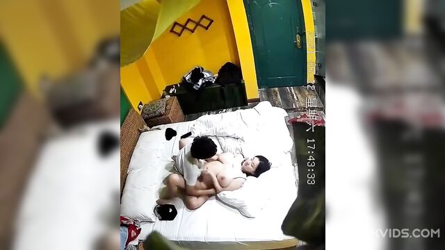 100% real asian MOM & SON Hidden camera leaked hotel sextape - 5 image