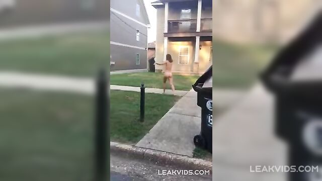 Nude Teen Caught Walking On Street - 1 image