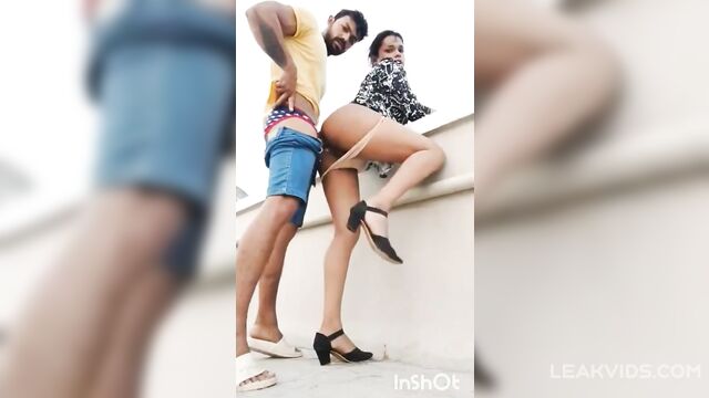 Dude fucking a his tranny cousin in ass outdoor