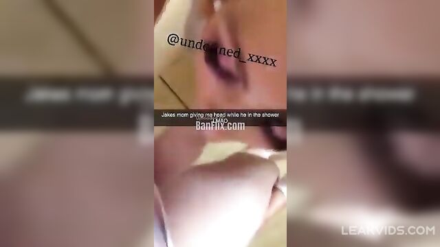 Real Mom giving a blowjob to son's friend - 3 image