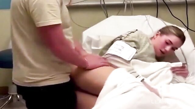 Sexy young couple decided to have sex in the medical ward