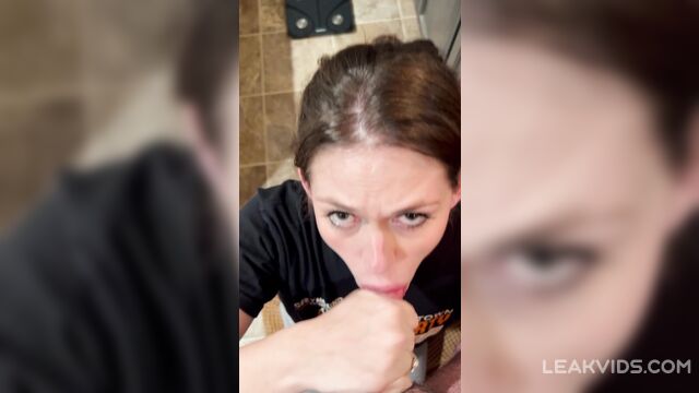 Hot sister polishes brother's cock and takes a load of cum in mouth - 1 image