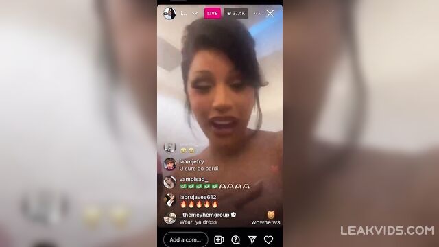 Cardi B flashing her boobs on instagram live