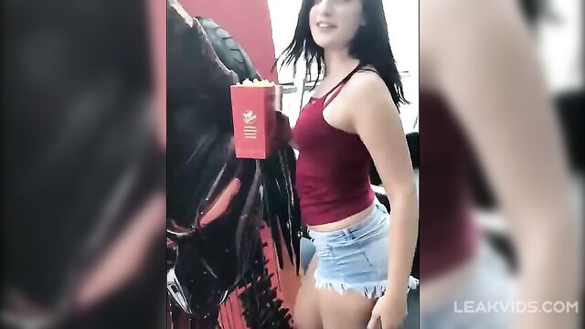 Instagram model fucked in cinema toilet by her rich bf - 1 image