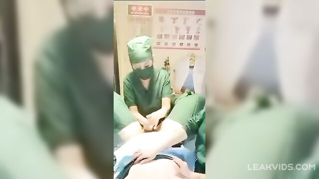 Real doctor giving handjob before operation - 1 image