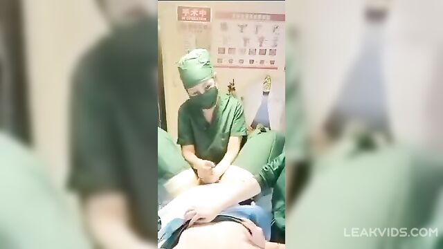 Real doctor giving handjob before operation - 3 image