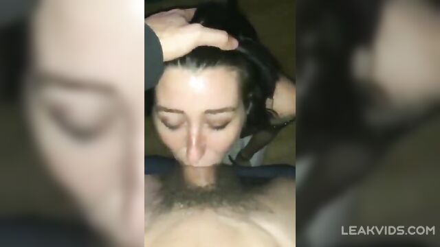 Drunk girl sucks her boyfriend's really big cock and gets slapped in the face - 3 image