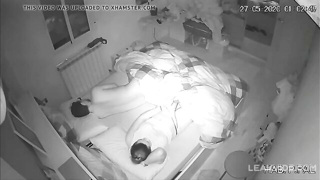 Real mother and son in the same bed, hidden camera caught her masturbating while he sleeps - 3 image