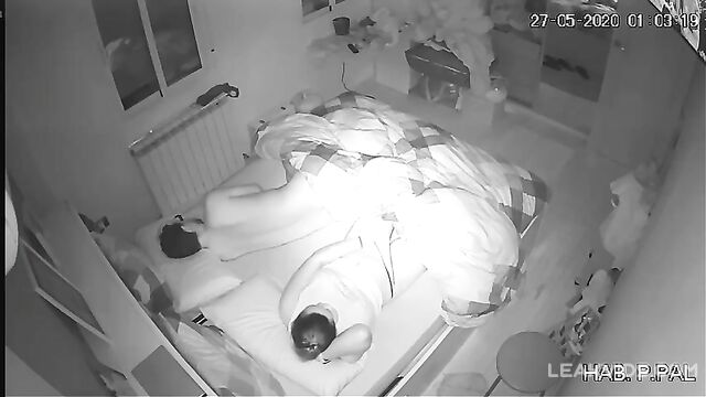 Real mother and son in the same bed, hidden camera caught her masturbating while he sleeps - 4 image