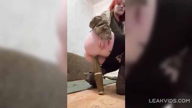 Ukrainian Army Soldier Fucks an RPG Shell - 1 image