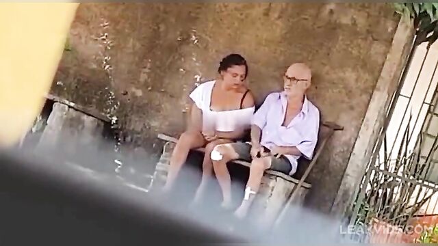 Granddaughter and grandfather fuck in public - 4 image