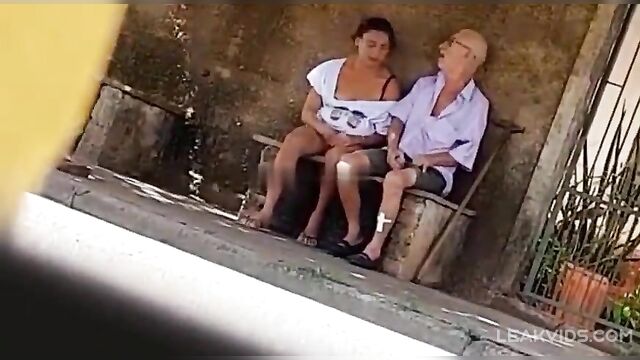 Granddaughter and grandfather fuck in public - 5 image