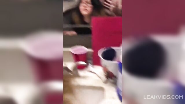 Brother fucks his nerdy sister with glasses at a party - 1 image