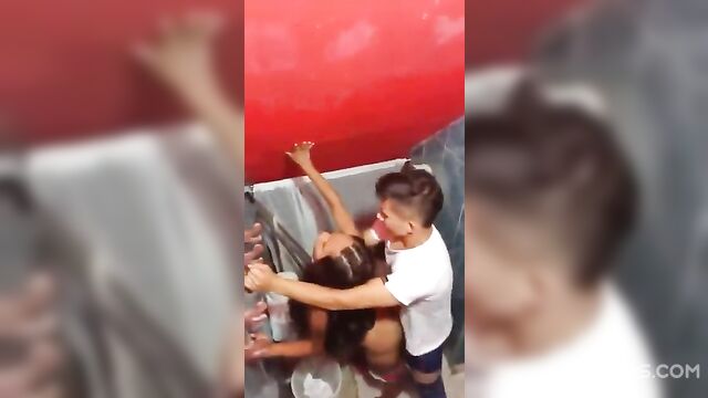 Brother and Sister got caught fucking in the Toilet