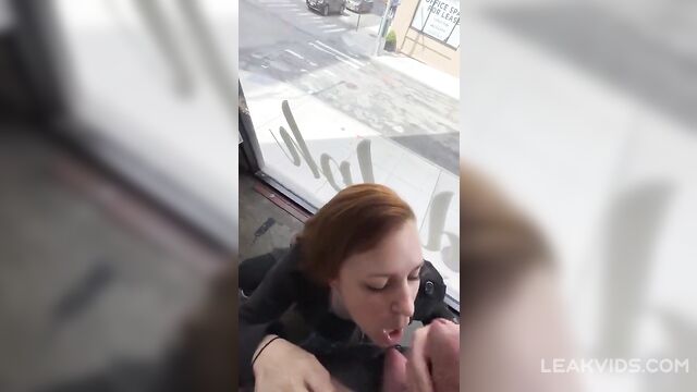 Sister Dared to give a blowjob to her brother and Walk around With Semen on Her Face in Public - 3 image