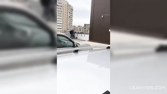 Drug addled brother fucks his sister hard in the parking lot - 1 image