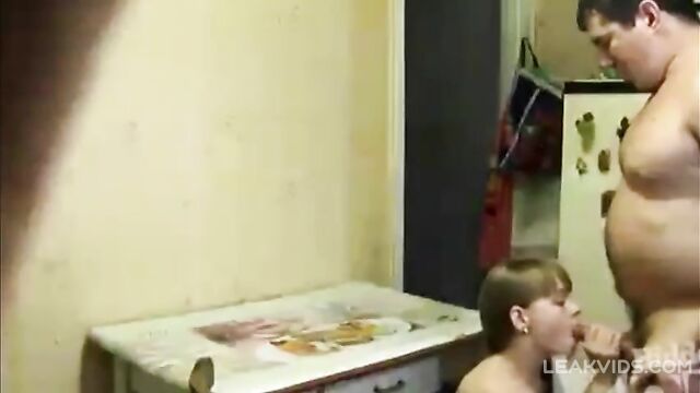 Real father and daughter blowjob caught on a installed spy camera - 1 image