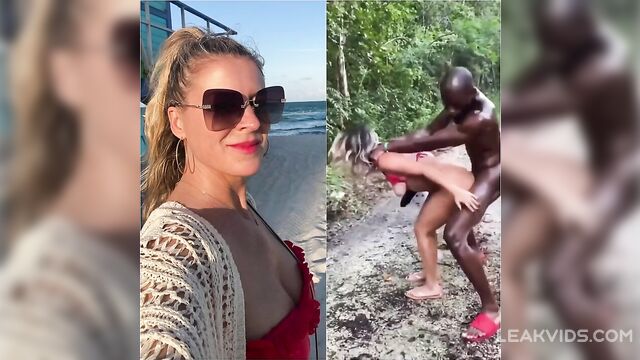 Rich white Mom fucked by a local in africa