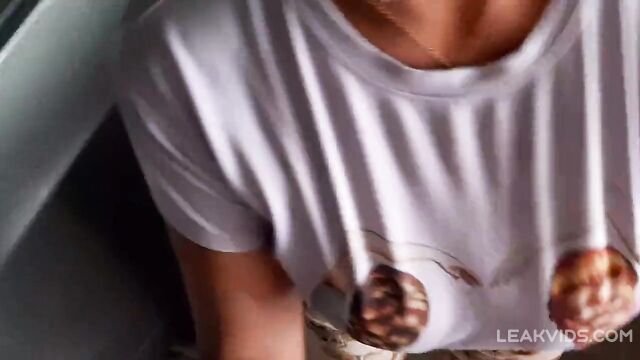 Horny mom gives her son a great blowjob in the underground garage - 1 image