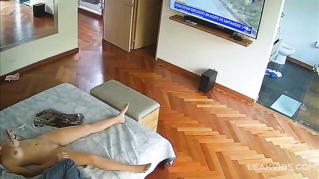 Latina Daughter Masturbates In Front Of Her Father On Hidden Camera