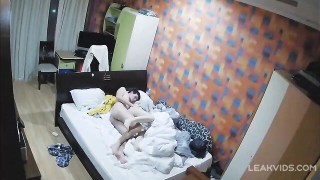 Petite Ukrainian Sister Rides Hard Cock Her Brother on IP Cam - 1 image