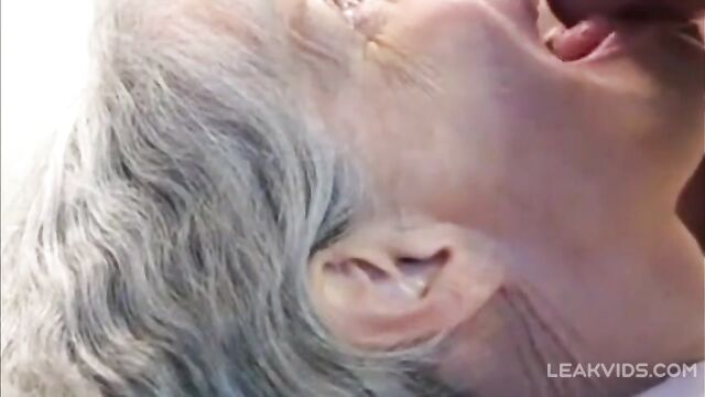 Horny 85 yo Granny Giving A Close Up, Intimate Blowjob To Her 21 yo Grandson, Eagerly Swallowing His Cum - 2 image