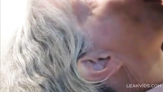Horny 85 yo Granny Giving A Close Up, Intimate Blowjob To Her 21 yo Grandson, Eagerly Swallowing His Cum - 3 image